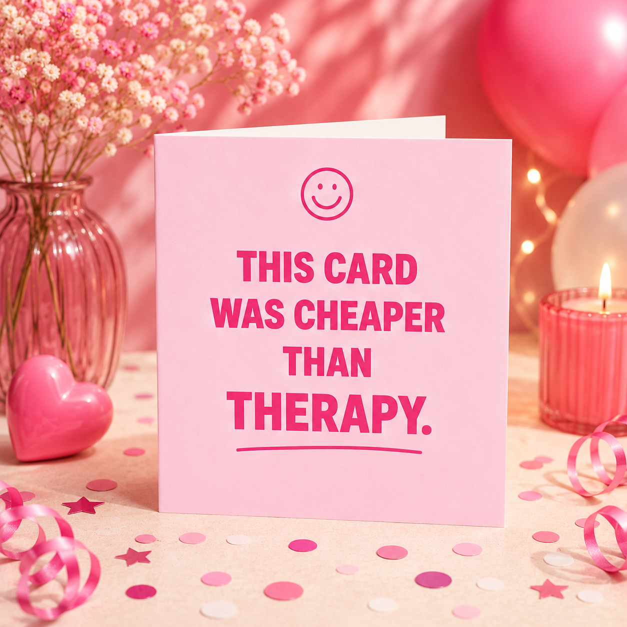 This Card Was Cheaper Than Therapy | Greeting Card | Mildly Unhinged Collection